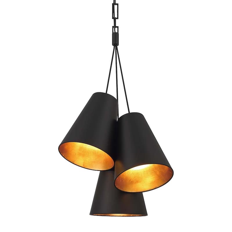 Crystorama Lighting Group 8684 Alston 20" Wide Multi Light Pendant - Matte Black / Antique Gold