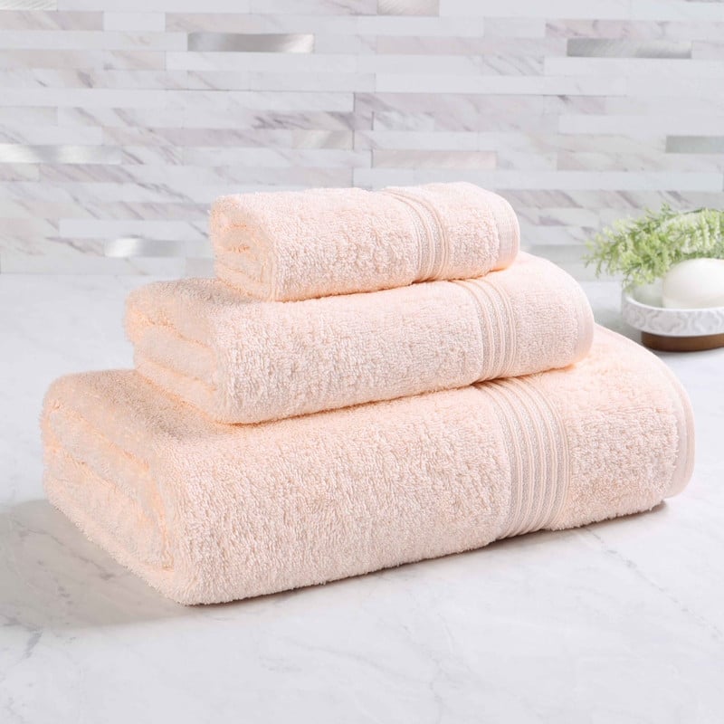 Superior Heritage Egyptian Cotton Absorbent 3-Piece Towel Set - Peach
