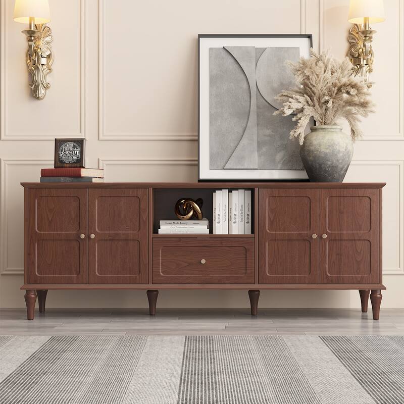 67" Mid-Century TV Stand for TVs up to 75", Brown