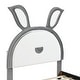 preview thumbnail 11 of 32, Velvet Twin Platform Bed with Trundle and Storage Drawers, Rabbit-Shaped Headboard