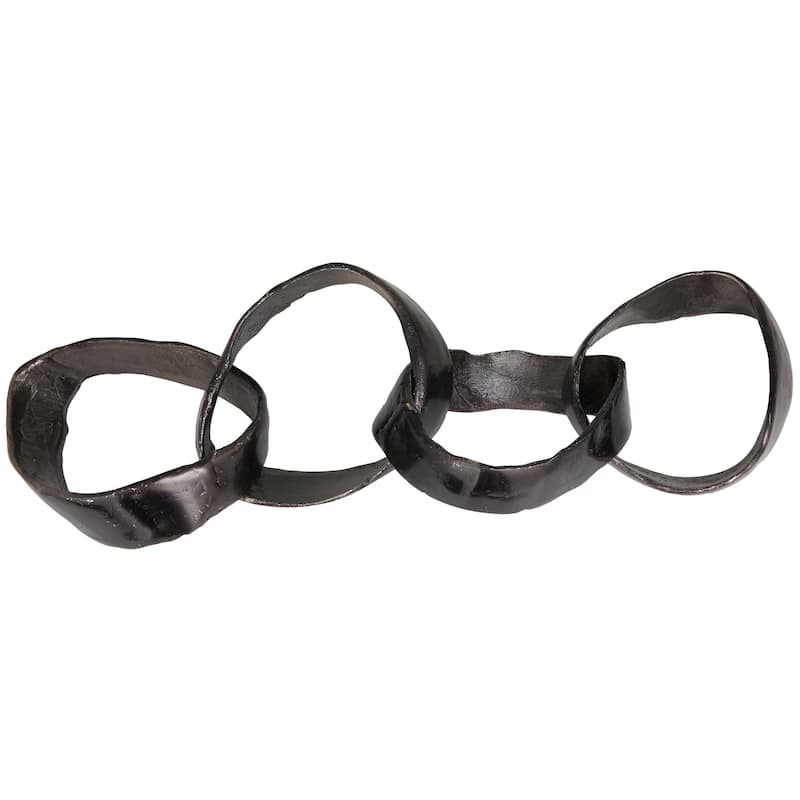 Aluminum Metal Chain Sculpture - Black, Gold, Silver