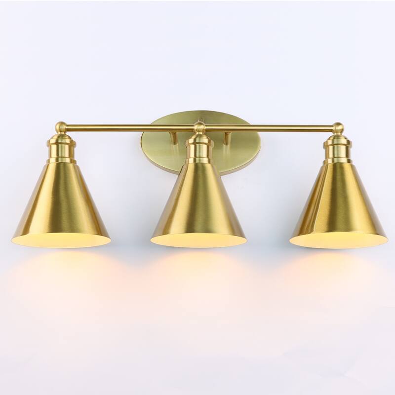 3-Light Gold Vanity Light Fixtures