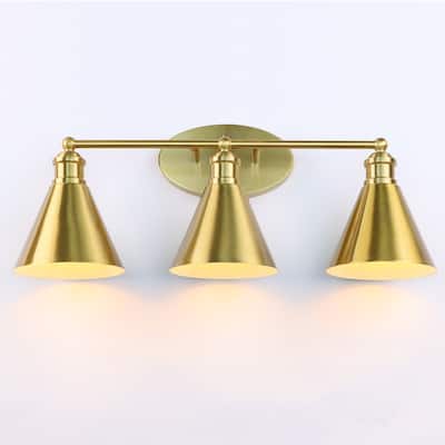 3-Light Gold Vanity Light Fixtures