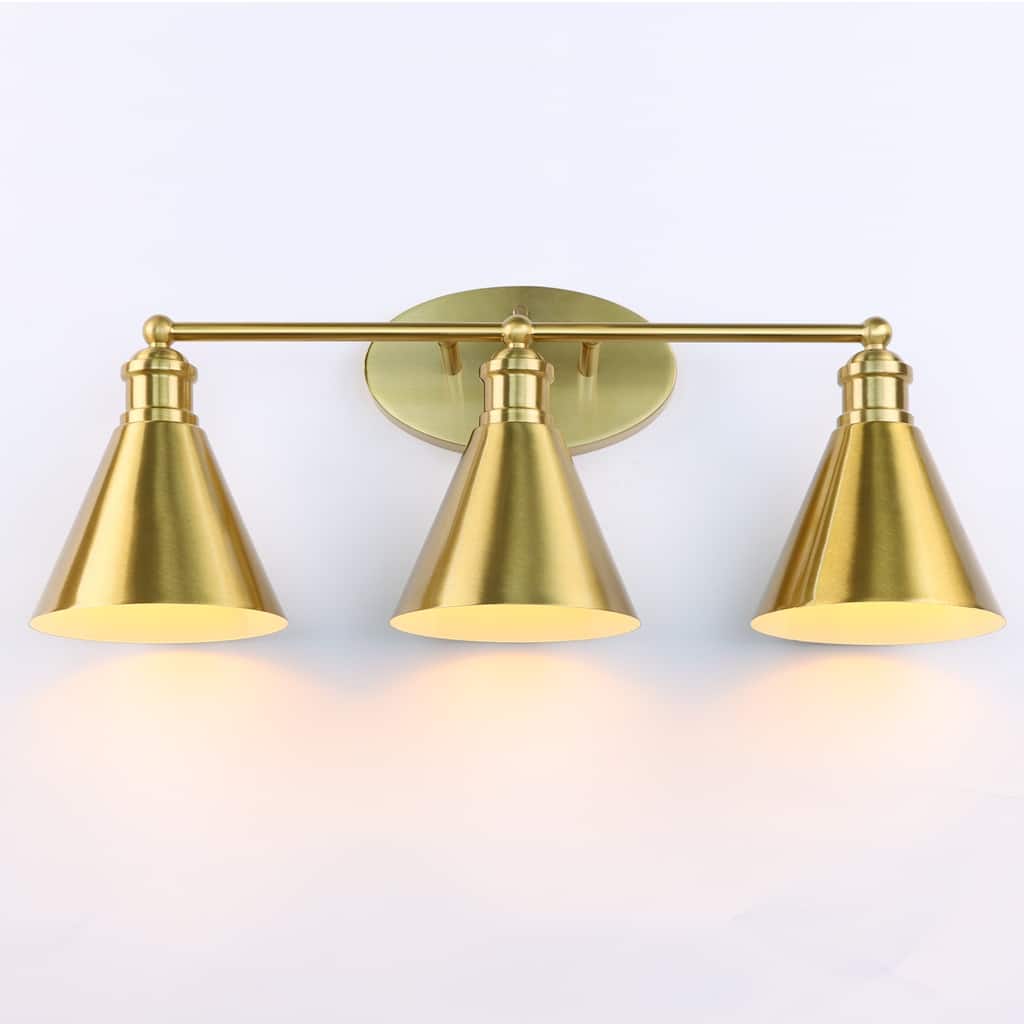 3-Light Gold Vanity Light Fixtures