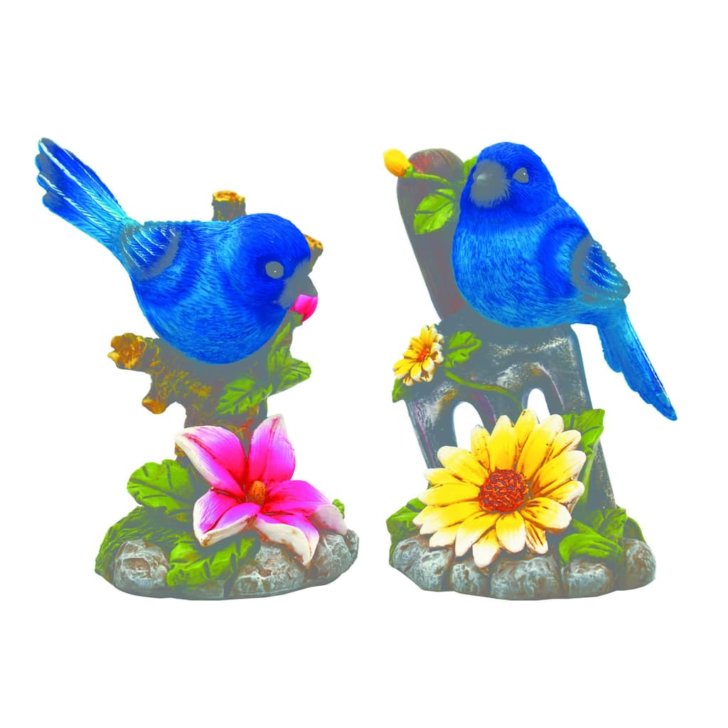 Transpac Resin Blue Bird Branch Decor Set of 2 Spring Home Decorations