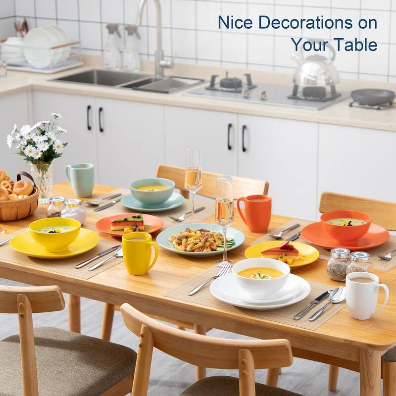 LOVECASA 16-Piece Porcelain Dinnerware Set (Service for 4)