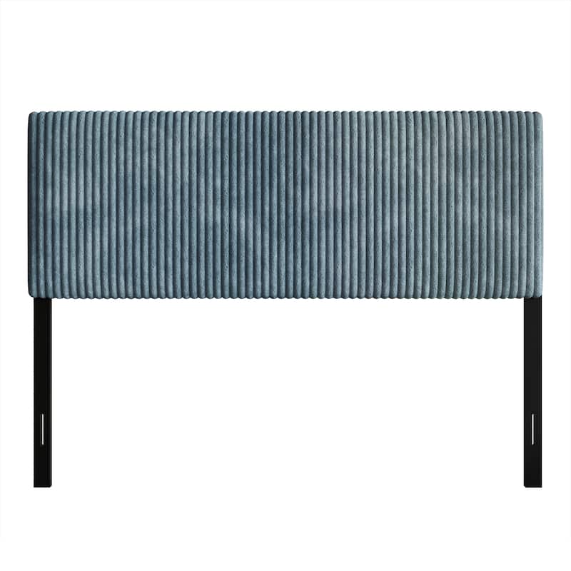 CraftPorch Corduroy Modern Upholstered Pleated Velvet Headboard - Light blue - Twin