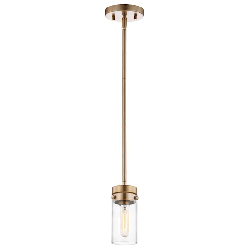 Intersection 1 Light Mini Pendant Burnished Brass with Clear Glass - Burnished Brass