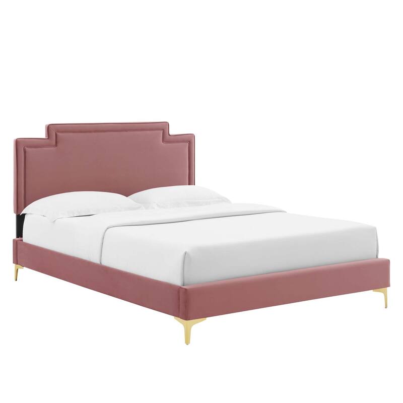 Liva Performance Velvet King Bed - Dusty Rose