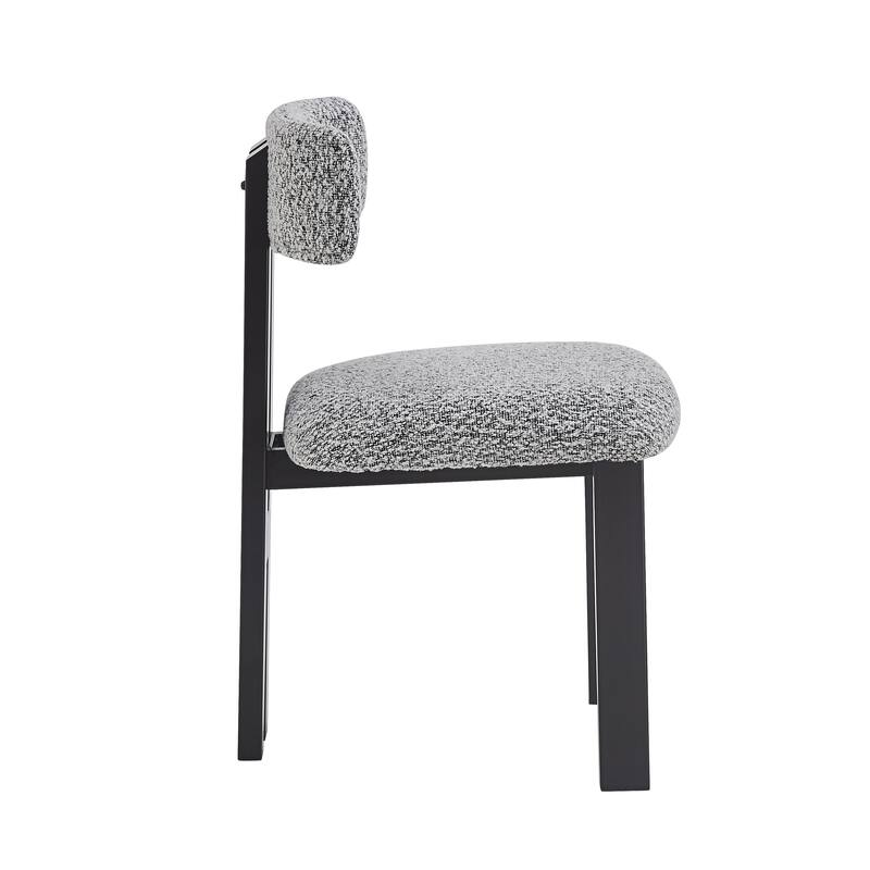 Modern Set of 2 Dining Chairs with Foam-Padded Backrest Seat, Metal Legs for Dining Room Living Room and Café