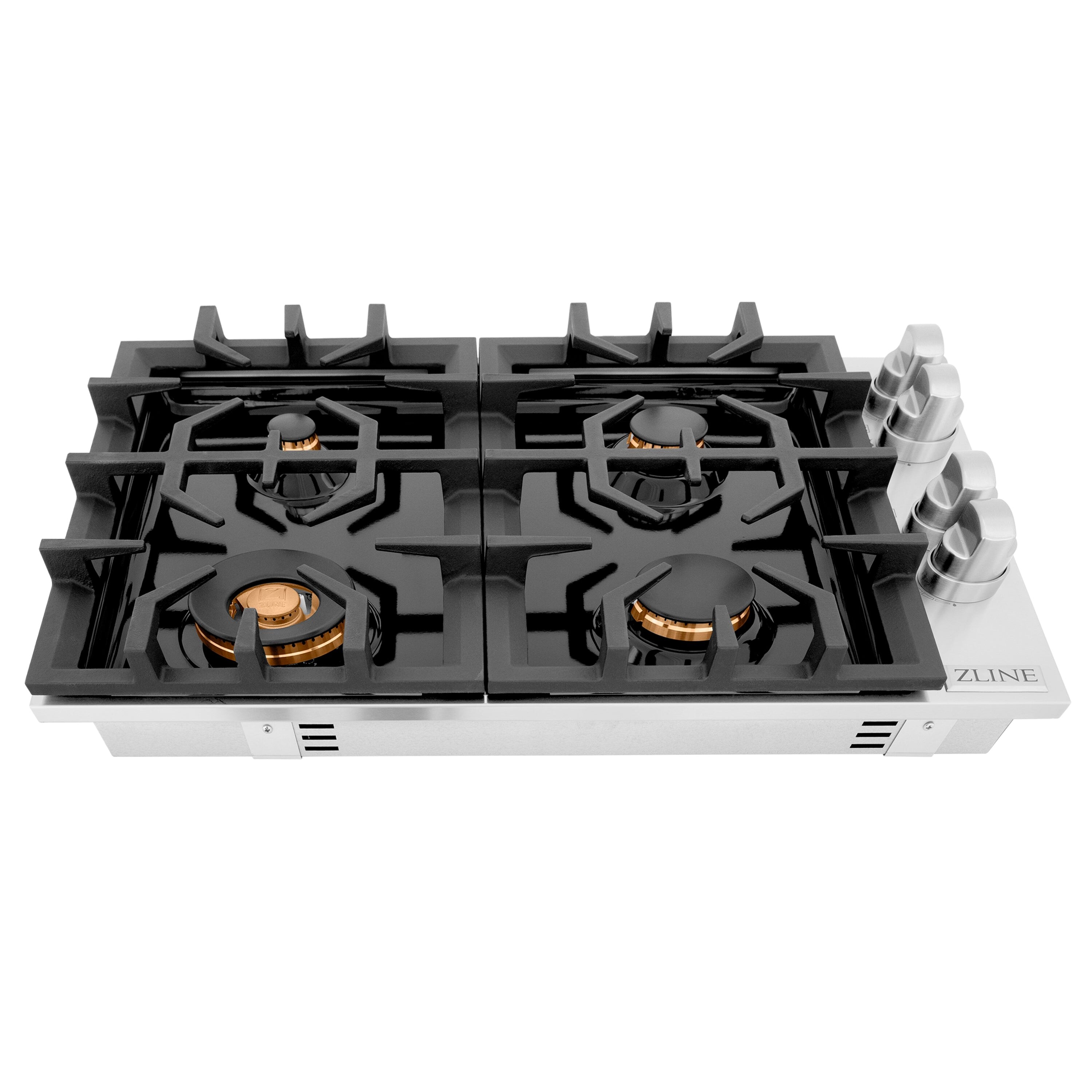ZLINE Dropin Gas Stovetop with Gas Brass Burners - Bed Bath