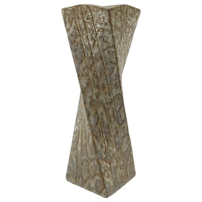 Stoneware Decorative Vase with Elegant Sculpted Design for Table Decor