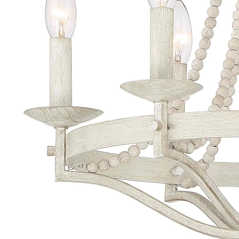 Cauhu 6-light Farmhouse Coastal Beaded Chandelier for Entryway - 20'' D