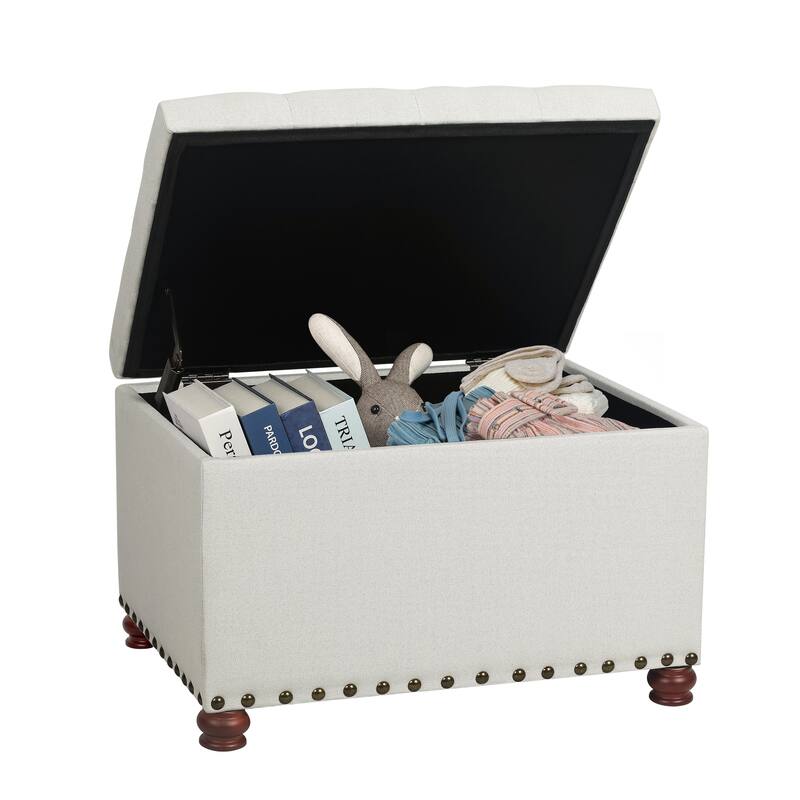 Adeco High End, Classy, Tufted Storage Bench, Ottoman Footstool