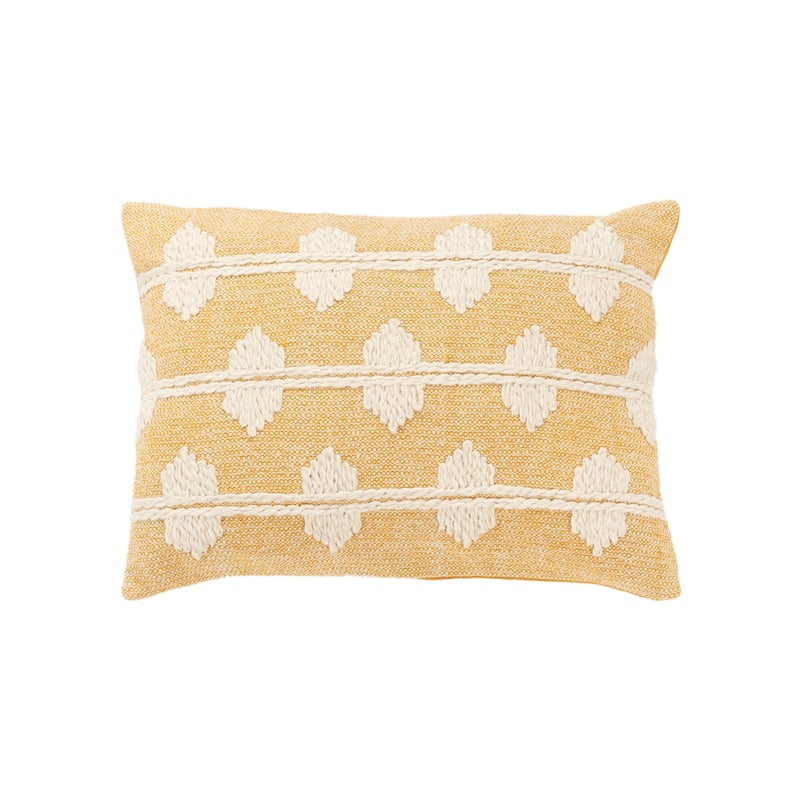 Rizzy Home Traditional Down Filled Decorative Pillow 14"x20" - Gold