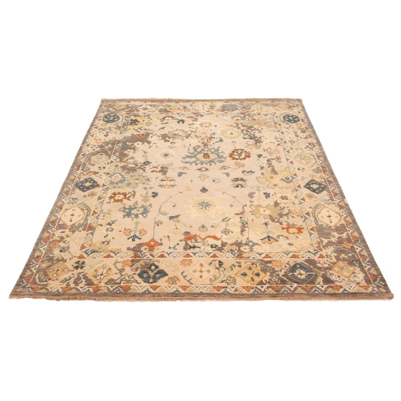 ECARPETGALLERY Hand-knotted Modern Oushak Beige Wool Rug - 8'2 x 10'5