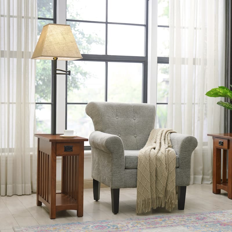 Leick Home Solid Wood Mission Lamp Table - Medium Oak