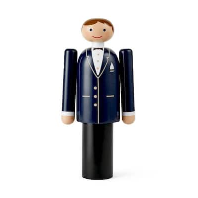 Kay Bojesen Groom, Blue/Black/White, Small - H: 7.1"
