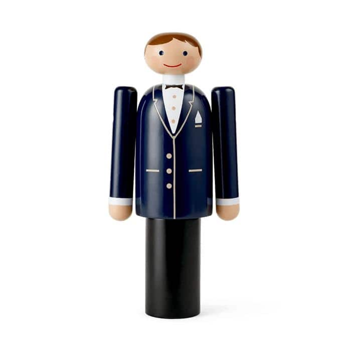 Kay Bojesen Groom, Blue/Black/White, Small - H: 7.1"