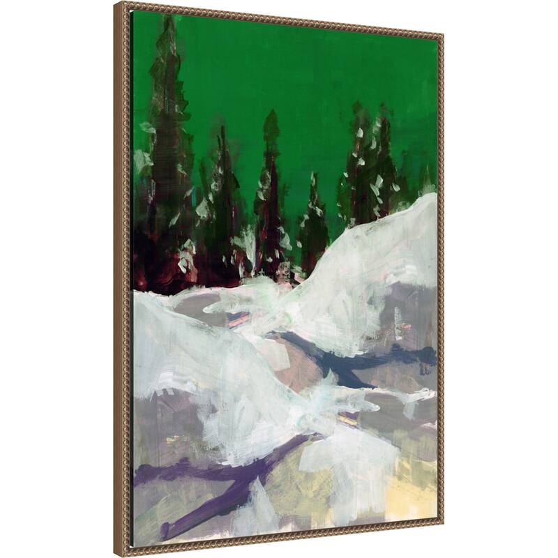 Winter Scene In the Forest 2 by Cartissi (23 x 33 in.), Framed Canvas Wall Art Print