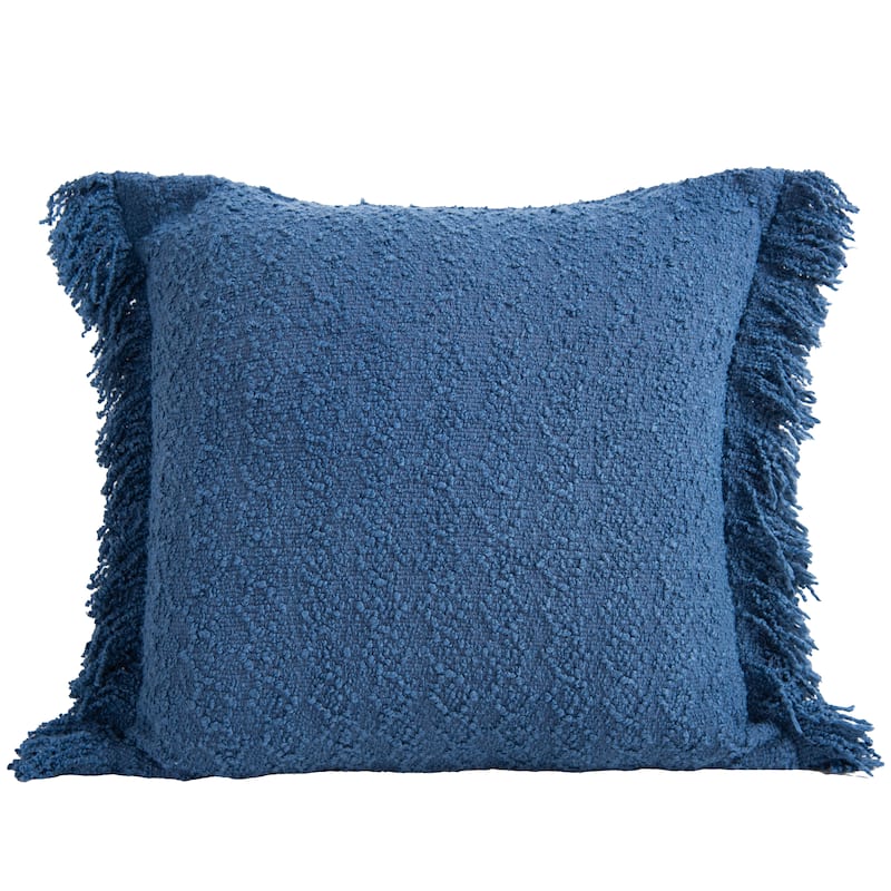 Rizzy Home Solid Modern Craft Textured Throw Pillow - Dark Blue - Down Alternative