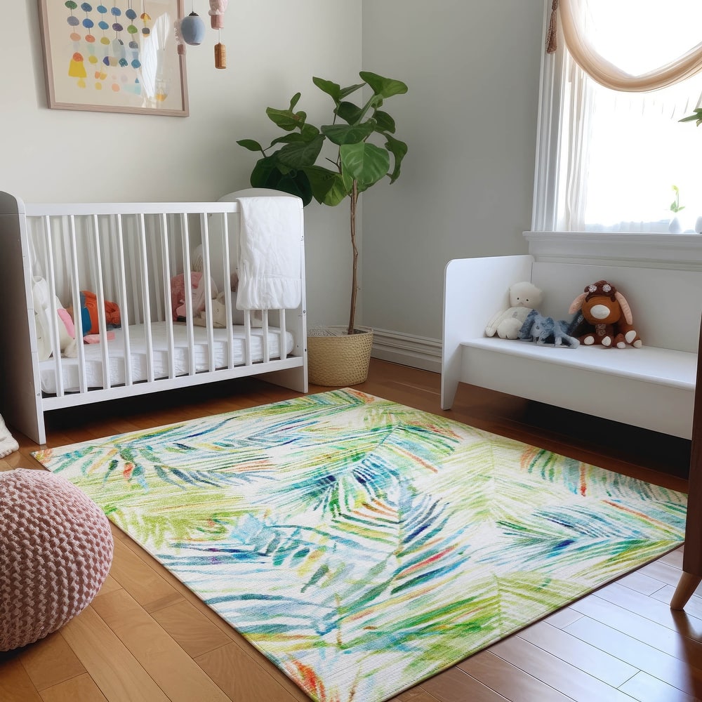 Premium Washable Super Soft Watercolor Modern Floral Mayfield Rug