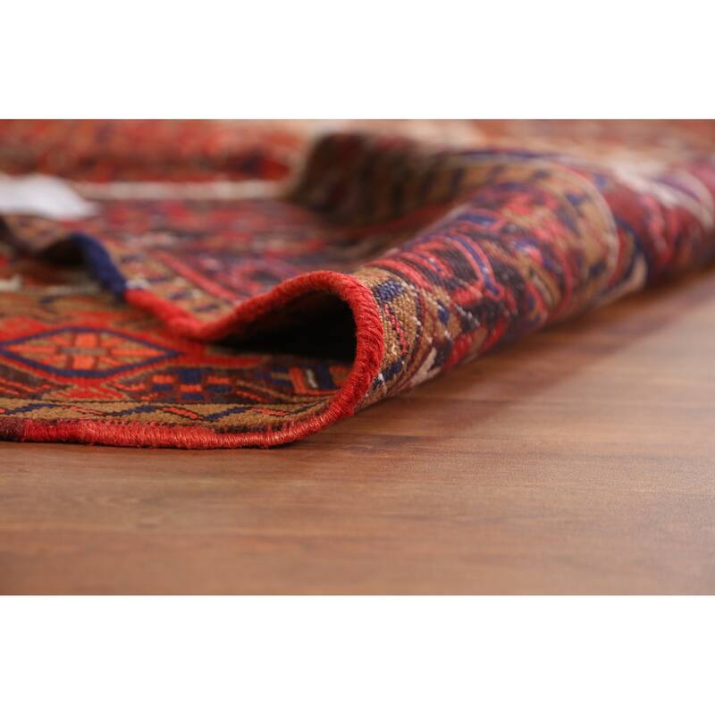 Hand Knotted Oriental 100% Wool Carpet Traditional Medallion Red Heriz Area Rug - 9' 7'' X 6' 9''