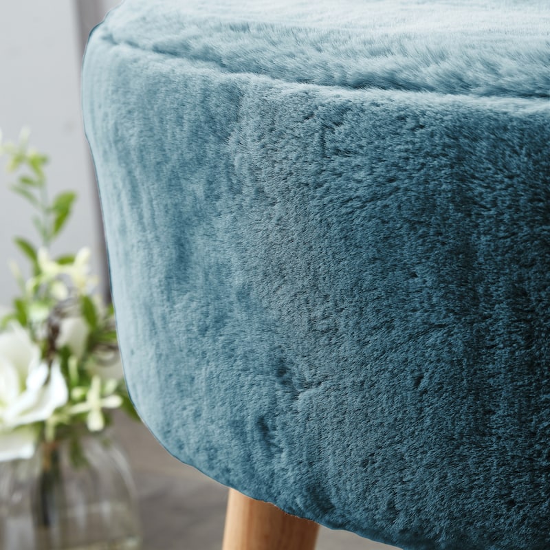 Serenta Heavy FauxFur Oval Ottoman