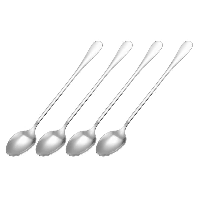 4Pcs 7.5-Inch Stainless Steel Ice Cream Spoon Long Handle Spoon