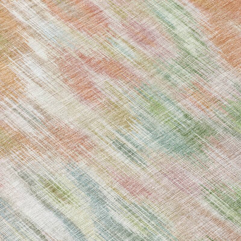 Machine Washable Indoor/Outdoor Modern Watercolor Chantille Rug
