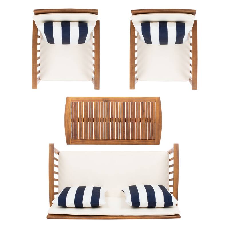 SAFAVIEH Outdoor Rocklin 4-piece Conversation Patio Set