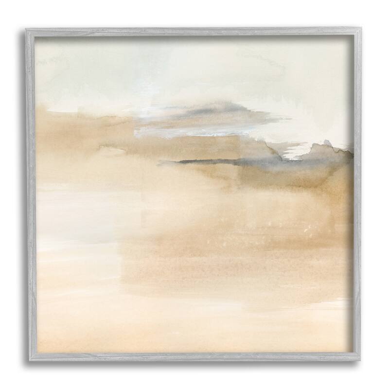 Stupell Cinnamon Shores Abstract Landscape Soft Neutral Tones Framed Wall Art - Tan