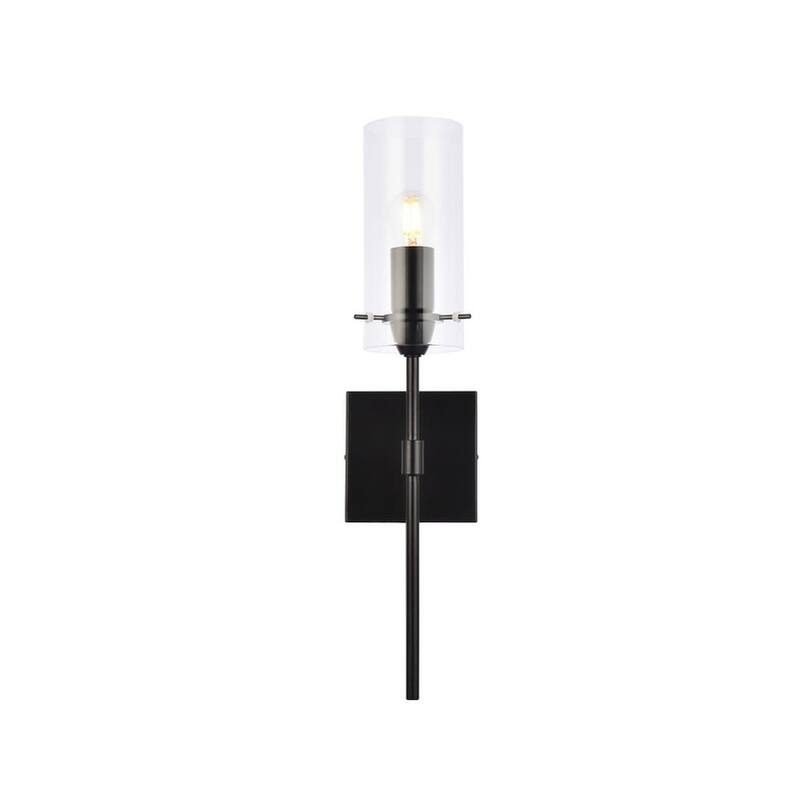 Elegant Lighting LD2361 Elsreth 20" Tall Bathroom Sconce - Black / Clear