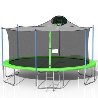 16ft. Green Trampoline with Ladder and Safety Net