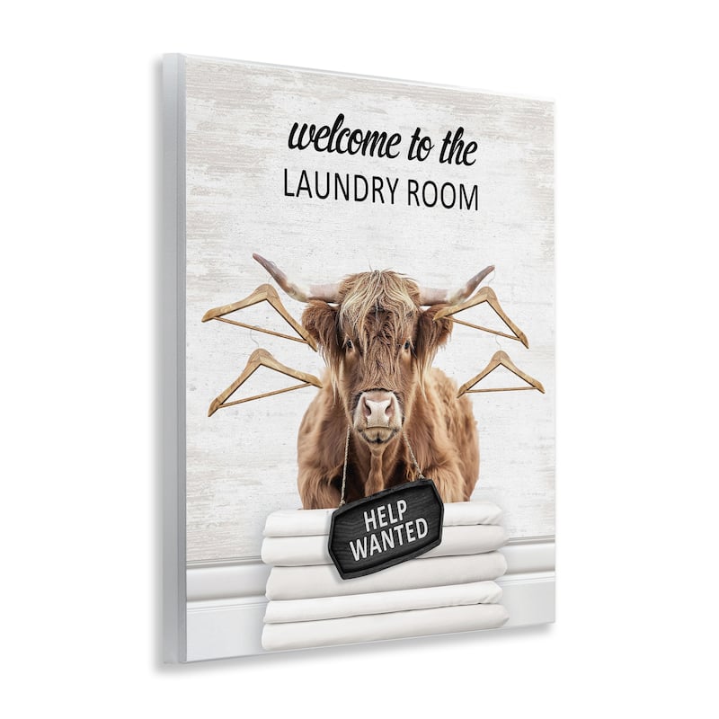 Stupell Welcome Laundry Room Cattle Wall Plaque Art Design By Lettered and Lined