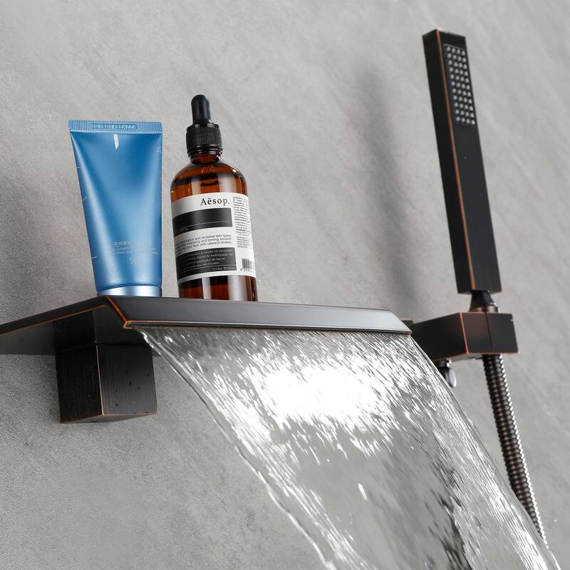 Single Handle Wall Mounted Roman Tub Faucet with Diverter and Handshower