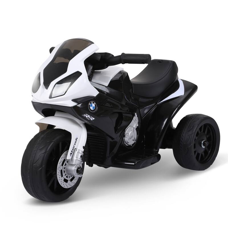 Toddler Ride-On Motorcycle Licensed BMW, 3-Wheel Electric Bike with Music and Headlight, 6V Battery-Powered - White