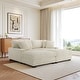 preview thumbnail 94 of 116, Modular Armchair and Ottoman Set with Adjustable Headrest, Flannel Upholstery White - Symmetrical