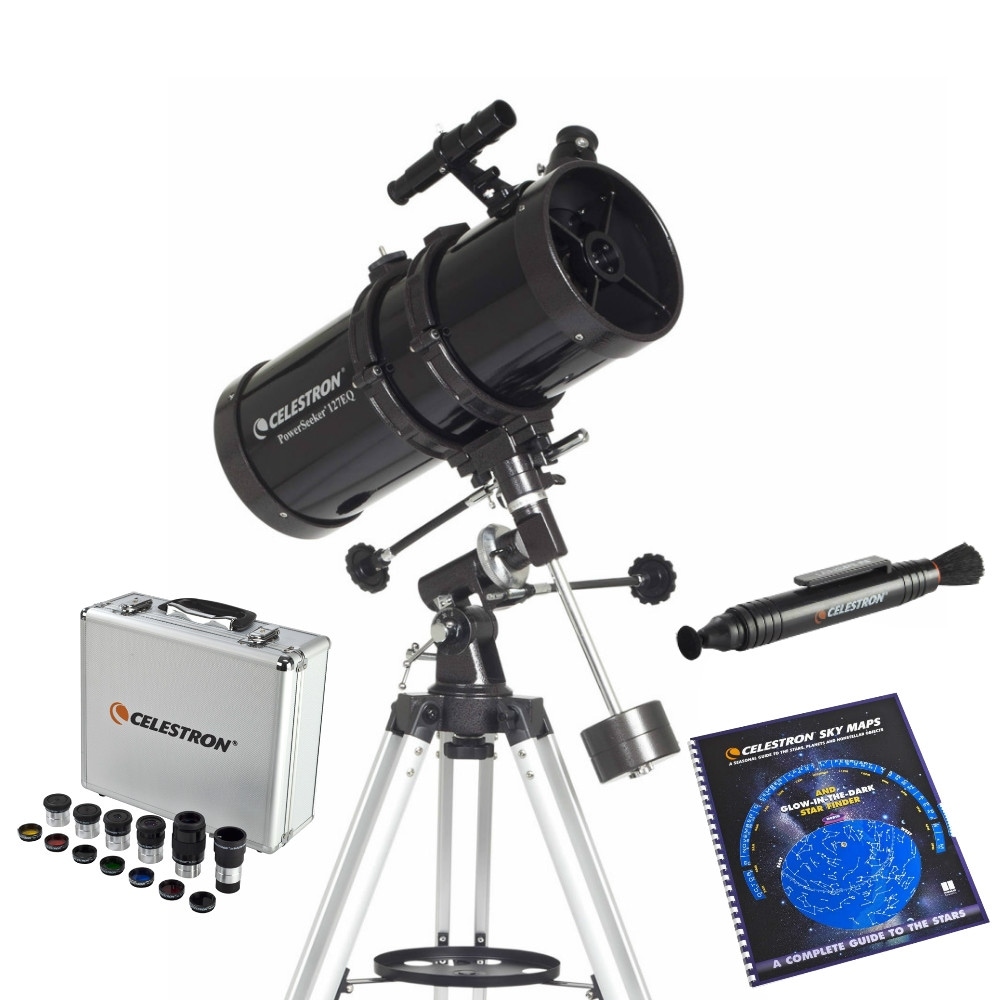 Celestron 21049 Bundle PowerSeeker 127mm Telescope With Geman Equatorial  Mount Bundle - Overstock - 15668075