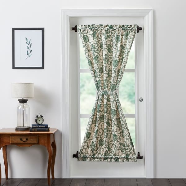 slide 2 of 5, Dorset Green Floral Door Panel 72x40 Natural Creme