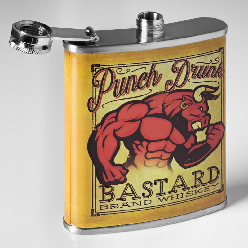 Punch Drunk Whiskey Stainless Steel 8 oz Liquor Flask