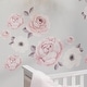 preview thumbnail 10 of 8, Lambs & Ivy Floral Garden Watercolor/Pink Linen 5-Piece Baby Crib Bedding Set