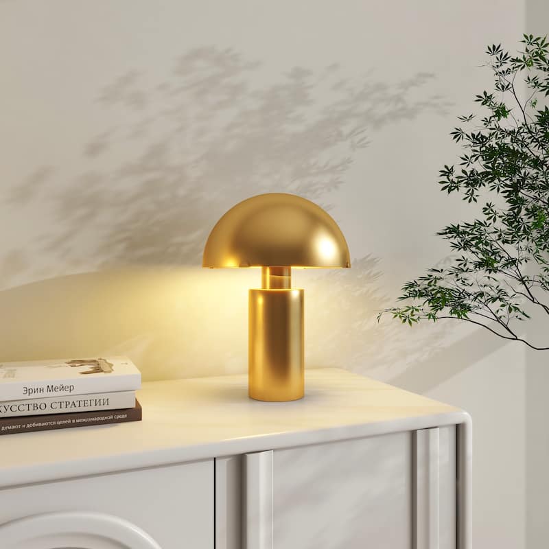 2 Pack Gold Mushroom Bedside Table Lamp Metal Desk Lamp