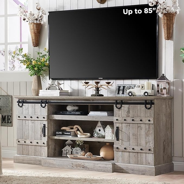 75 Farmhouse TV Stand Media Console Table Entertainment Center On Sale Bed Bath Beyond 40706620