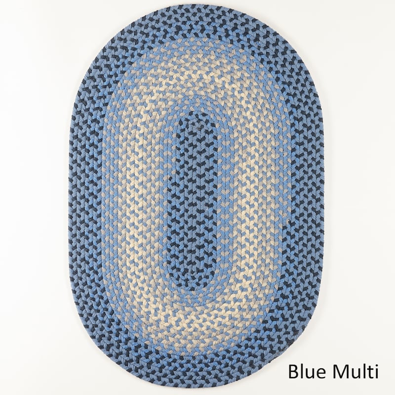 Norfolk Flat-braided Indoor/ Outdoor Rug - 2 ft x 3 ft - Blue Multi