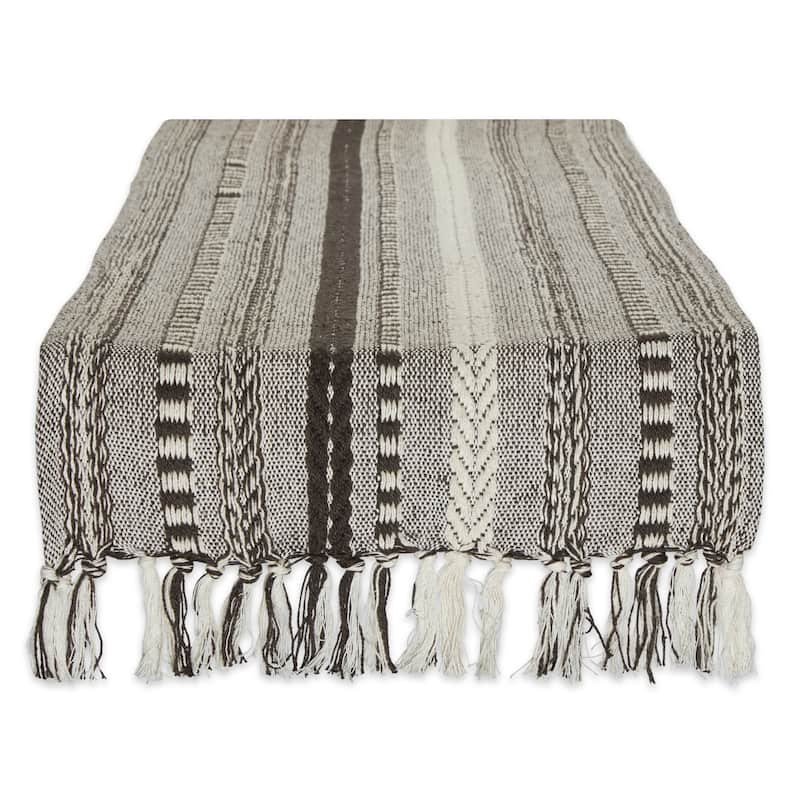 DII Black Braided Stripe Table Runner - 15x72" - Dark Brown