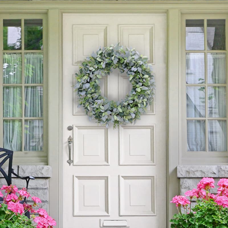 Puleo International 30" Artificial Floral Spring Door Wreath - Green