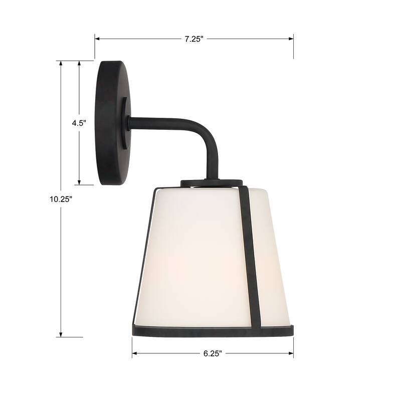 Fulton 1 Light Black Wall Mount - 6.25'' W x 10.25'' H x 7.25'' D