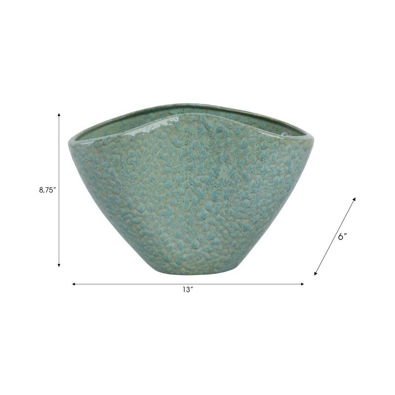 Earthenware Decorative Vase Textured Handmade Elegant Centerpiece