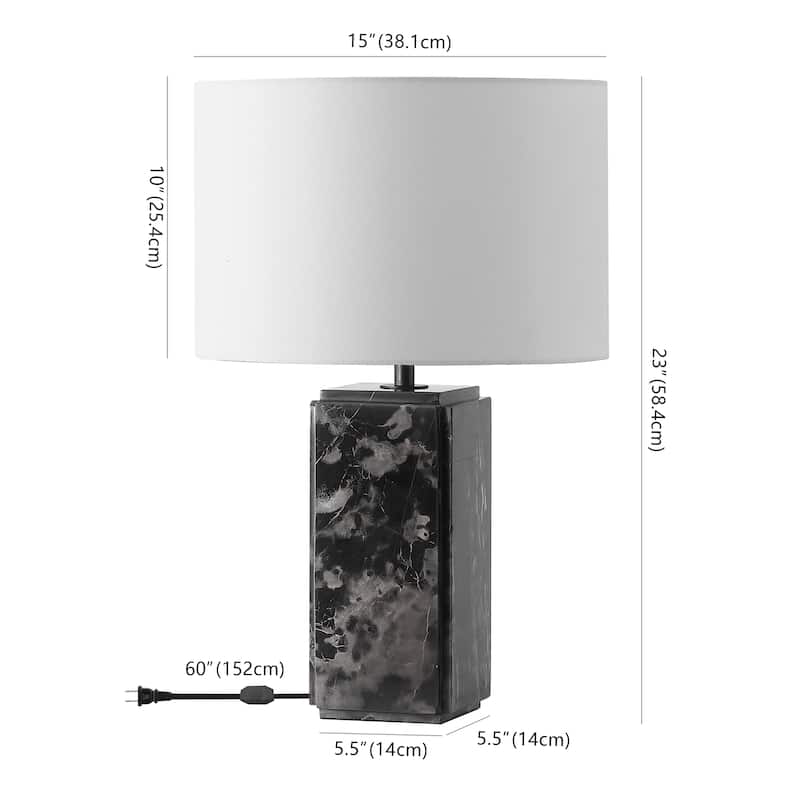 SAFAVIEH Couture Zahra Marble Tall Table Lamp - 15"W x 15"D x 23"H